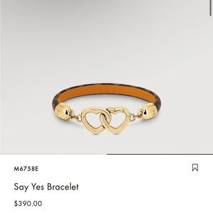 Louis Vuitton Say Yes leather heart logo bracelet